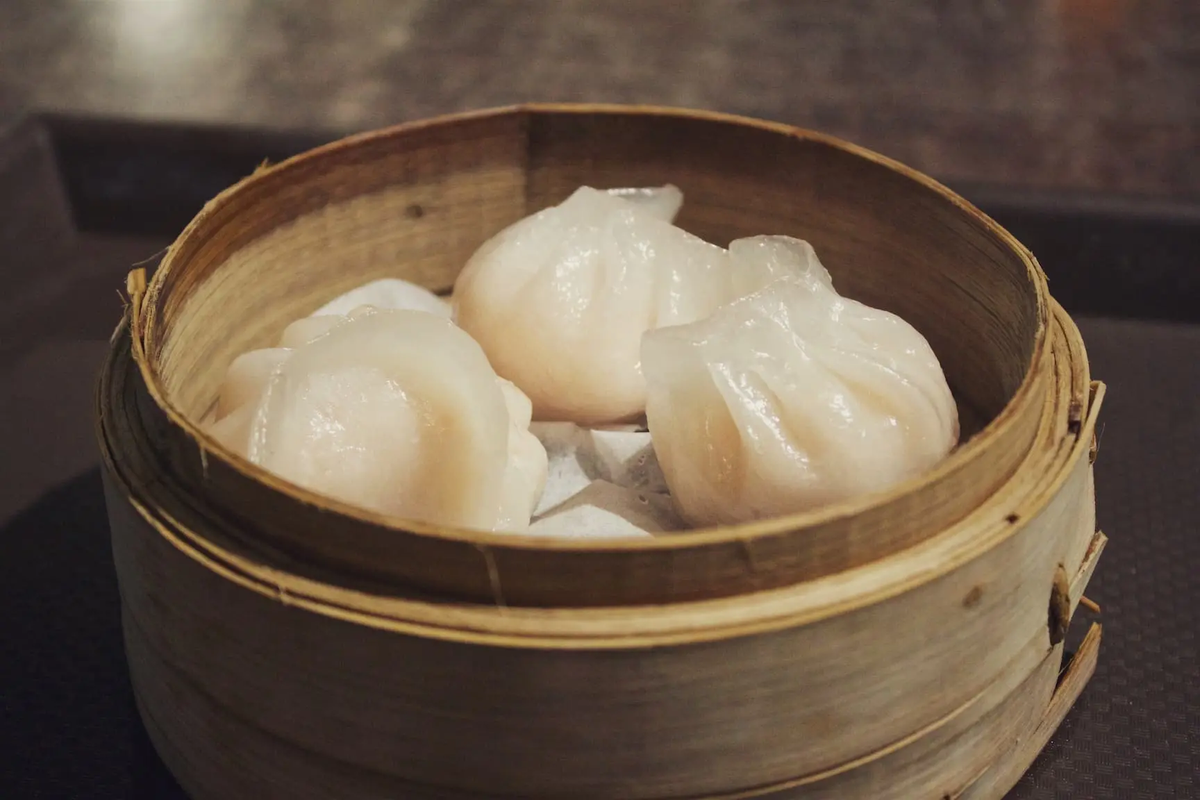 har gao dumplings in basket